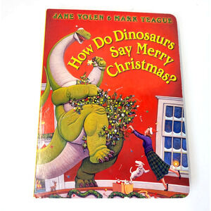How Do Dinosaurs Say Merry Christmas? Yolen Teague Cartwheel Red Board Book Kids